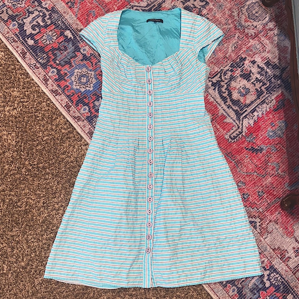 Nanette Lepore Size 4 Keyhole Back Light Blue Button Up Dress